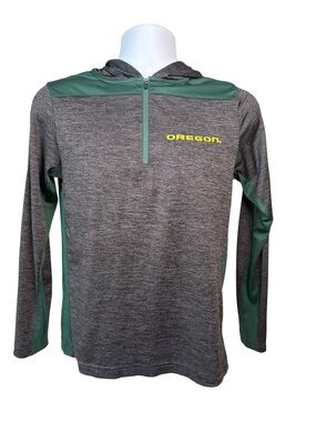 Youth Colosseum Oregon Ducks 1/4 Zip long Sleeve Shirt With Hood M 12-14